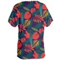 Leaves Pattern Wallpaper Seamless Women s Oversized Tee View2