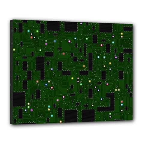 Board Conductors Circuits Canvas 20  X 16  (stretched) by Jancukart