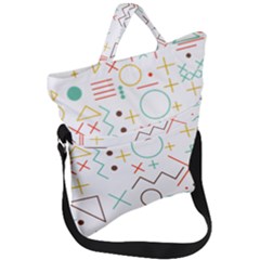 Mathematics Geometry Geometric Shape Euclidean Pattern Fold Over Handle Tote Bag by Sapixe