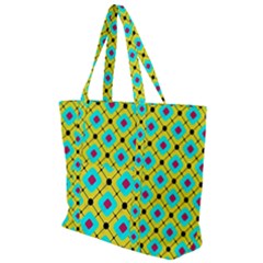 Abstract Pattern Tiles Square Design Modern Zip Up Canvas Bag by Amaryn4rt