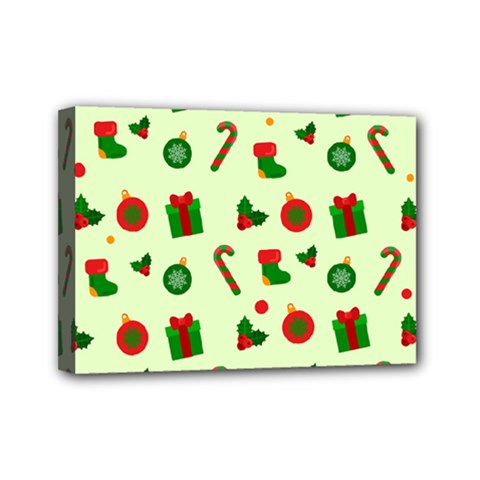 Illustration Festive Background Holiday Background Mini Canvas 7  X 5  (stretched) by Amaryn4rt