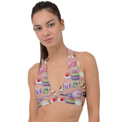 Illustration Seamless Pattern Standardize Halter Plunge Bikini Top by danenraven