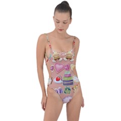 Illustration Seamless Pattern Standardize Tie Strap One Piece Swimsuit by danenraven