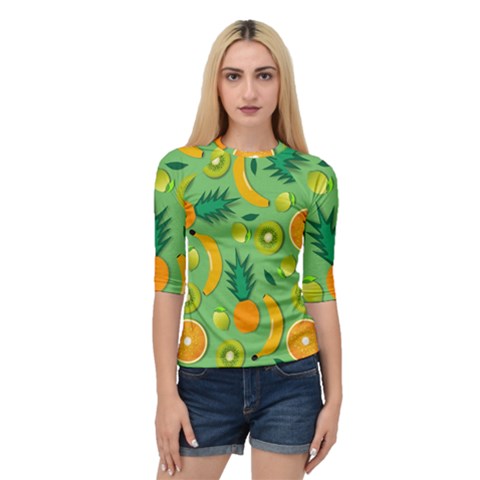 Fruit Tropical Pattern Design Art Quarter Sleeve Raglan Tee by danenraven