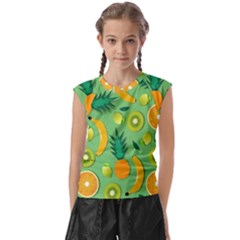 Fruit Tropical Pattern Design Art Kids  Raglan Cap Sleeve Tee by danenraven