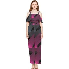 Hexagon Geometric Art Design Draped Sleeveless Chiffon Jumpsuit by danenraven