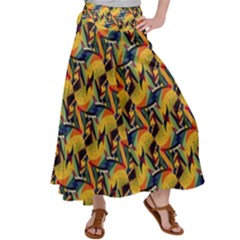 Illustration Geometric Pattern Colorful Pattern Satin Palazzo Pants by danenraven