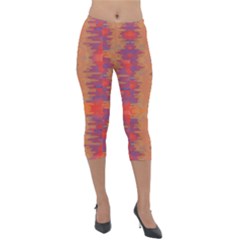 Pattern Watercolor Texture Lightweight Velour Capri Leggings  by danenraven