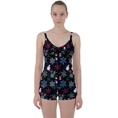 Illustration Xmas Christmas Thanks Giving Pattern Tie Front Two Piece Tankini by danenraven
