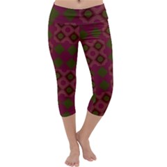 Illustration Background Abstract Pattern Texture Design Capri Yoga Leggings by danenraven