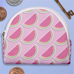 Pink Melon Wayermelon Pattern Food Fruit Melon Horseshoe Style Canvas Pouch by Ravend