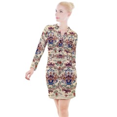 Vintage Antique Plate China Button Long Sleeve Dress by Ravend