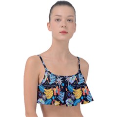 Design Print Pattern Colorful Frill Bikini Top by Ravend