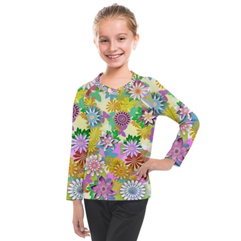Illustration-pattern-abstract Kids  Long Mesh Tee by Pakrebo