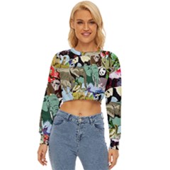 Zoo-animals-peacock-lion-hippo- Lightweight Long Sleeve Sweatshirt by Pakrebo