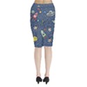 Illustration Cat Space Astronaut Rocket Maze Midi Wrap Pencil Skirt View2