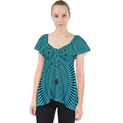 Illusion Geometric Background Lace Front Dolly Top by Ravend