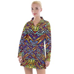 Mosaic Pattern Background Women s Long Sleeve Casual Dress by Ravend