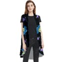 Illustration Cosmos Cosmo Rocket Spaceship -ufo Sleeveless Chiffon Waistcoat Shirt View1