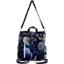 Illustration Tech Galaxy Robot Bot Science Crossbody Backpack View3