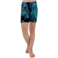 Angry Male Lion Predator Carnivore Kids  Lightweight Velour Capri Yoga Leggings by Jancukart