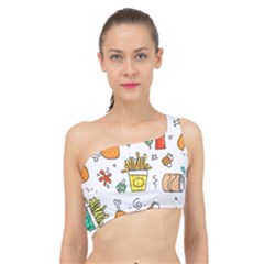 Cute Sketch  Fun Funny Collection Spliced Up Bikini Top  by artworkshop