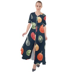 Vintage Vegetables  Waist Tie Boho Maxi Dress by ConteMonfrey