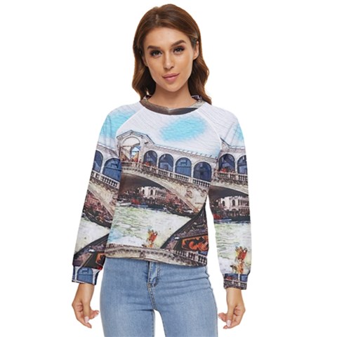 Lovely Gondola Ride - Venetian Bridge Women s Long Sleeve Raglan Tee by ConteMonfrey
