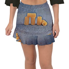 Pasta Is Art - Italian Food Fishtail Mini Chiffon Skirt by ConteMonfrey