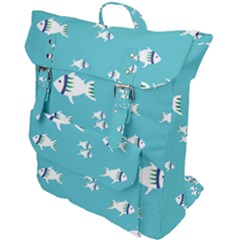 Blue Fish Pattern Buckle Up Backpack by danenraven