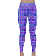 Background Mosaic Purple Blue Classic Yoga Leggings by danenraven