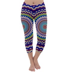 Kaleidoscope Geometric Circles Capri Winter Leggings  by danenraven