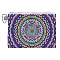 Kaleidoscope Geometric Circles Canvas Cosmetic Bag (xl) by danenraven