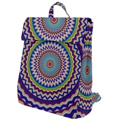 Kaleidoscope Geometric Circles Flap Top Backpack by danenraven