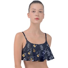 Illustration Leaves Leaf Naturecoffee Digital Paper Cup Frill Bikini Top by Ravend