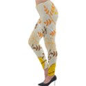 Leaf Leaves Flower Background Wallpaper Lightweight Velour Leggings View3