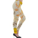 Leaf Leaves Flower Background Wallpaper Lightweight Velour Leggings View4