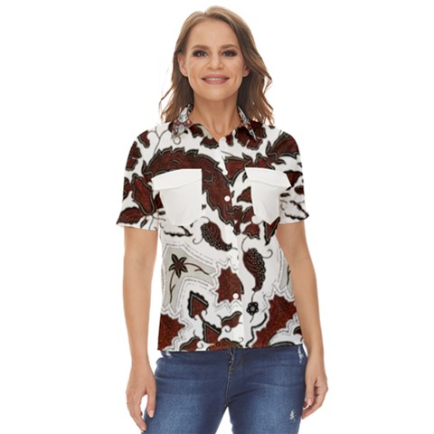 Im Fourth Dimension Colour 75 Women s Short Sleeve Double Pocket Shirt by imanmulyana