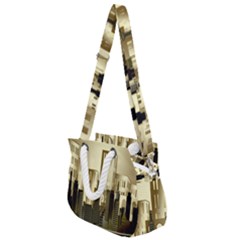 Architecture City House Rope Handles Shoulder Strap Bag by Jancukart