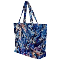 Cobalt Delta Zip Up Canvas Bag by kaleidomarblingart