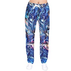 Cobalt Delta Women Velvet Drawstring Pants by kaleidomarblingart