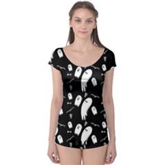 Ghost Background Halloween Boyleg Leotard  by Wegoenart