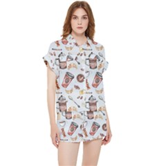 Coffee Coffeemania Caffeine Chiffon Lounge Set by Wegoenart
