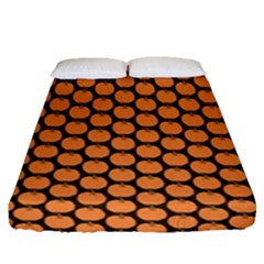 Cute Pumpkin Black Small Fitted Sheet (queen Size) by ConteMonfrey