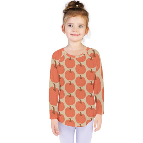 Cute Pumpkin Kids  Long Sleeve Tee by ConteMonfrey