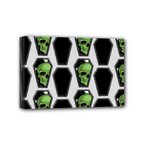 Coffins And Skulls - Modern Halloween Decor  Mini Canvas 6  X 4  (stretched) by ConteMonfrey