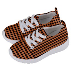 Halloween Black Orange Plaids Kids  Lightweight Sports Shoes by ConteMonfrey