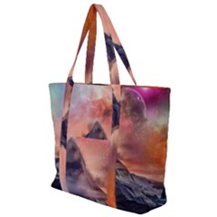 Mountain Cosmos Universe Nature Zip Up Canvas Bag by Wegoenart