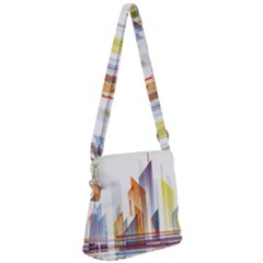Building Artwork City Building Zipper Messenger Bag by Jancukart