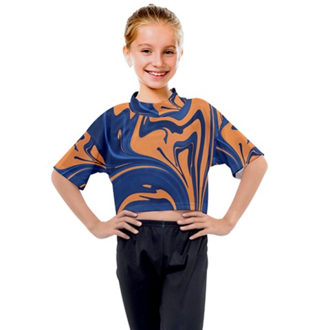 Abstract Background Texture Pattern Kids Mock Neck Tee by Ravend